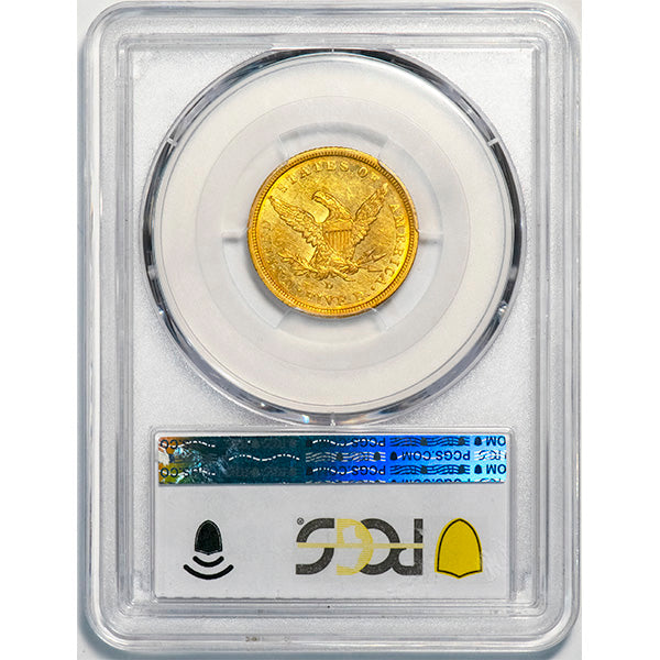 (8210) 1842-D $5 PCGS MS61 Small Date Liberty reverse slab