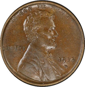 1914-D 1C PCGS AU58 Lincoln Cent obverse