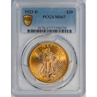 (9176) 1923-D $20 PCGS MS67 Saint slab