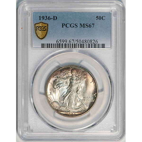 (6599) 1936-D 50C PCGS MS67 Walker slab