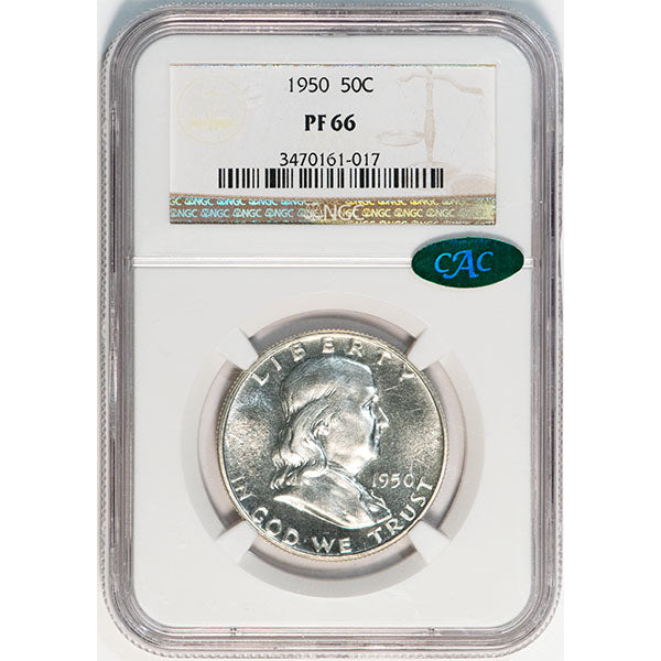 1950 50C NGC PR66 CAC Franklin Half Dollar slab