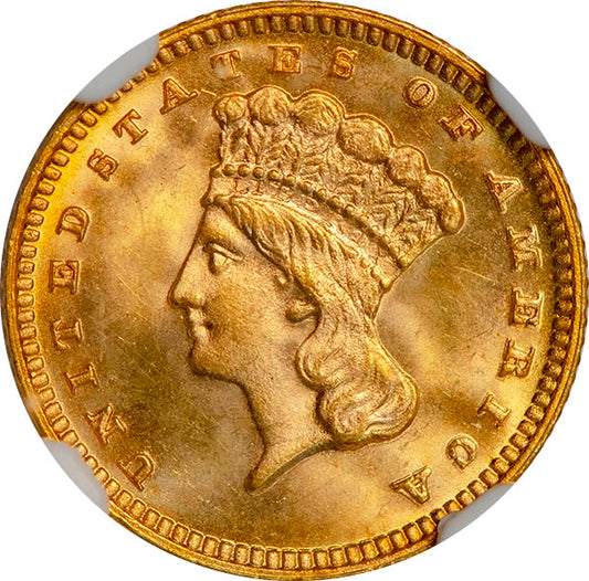 (7588) 1887 G$1 NGC MS67 obverse