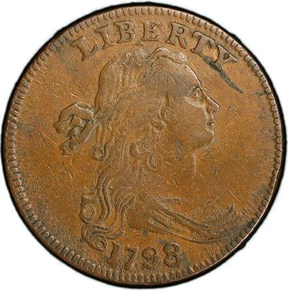 1798 1C First Hair Style S-146, R.5 PCGS VF35 obverse