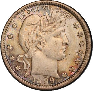 1899 25C PCGS MS64 Barber Quarter obverse