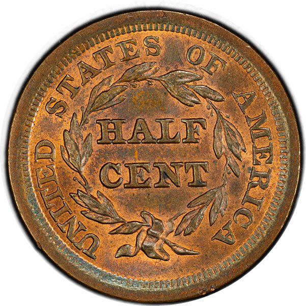 1855 1/2C PCGS MS65BN CAC