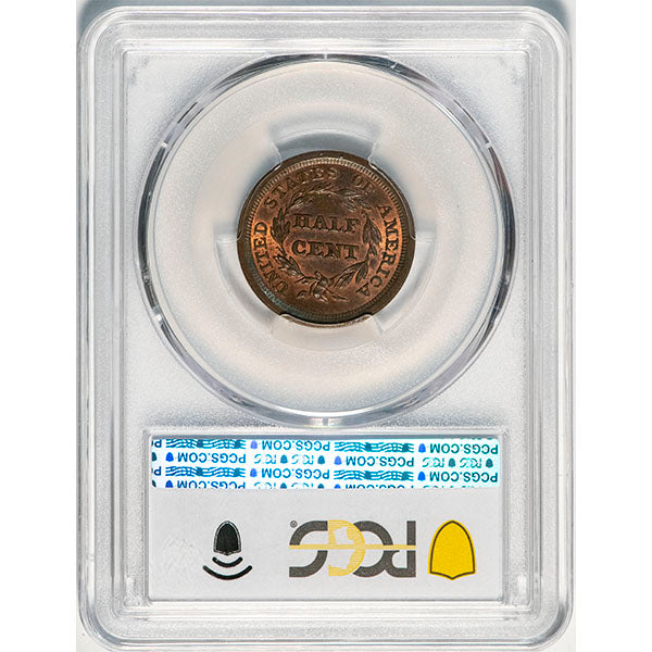 1855 1/2C PCGS MS65BN CAC