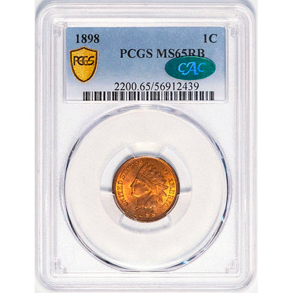 (2200) 1898 1C PCGS MS65RB CAC