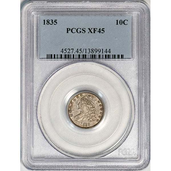 (4527) 1835 10C PCGS XF45 Bust Dime slab