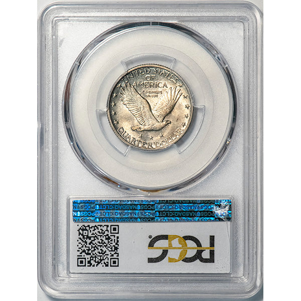 (5715) 1917 25C PCGS MS63FH Type 2 Standing Liberty reverse slab