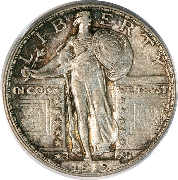 (5732) 1919-S 25C PCGS AU50 CAC