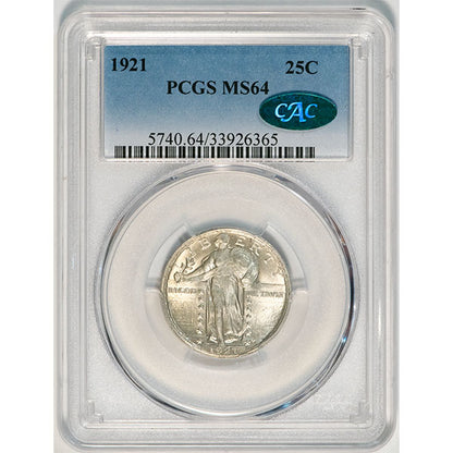 (5740) 1921 25C PCGS MS64 CAC