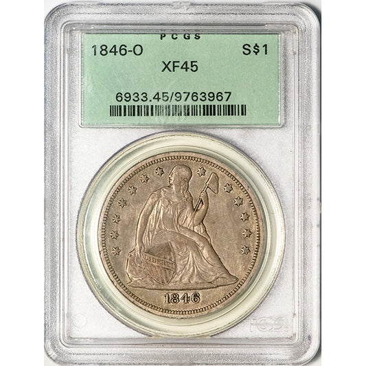 (6933) 1846-O S$1 XF45 Seated Liberty slab