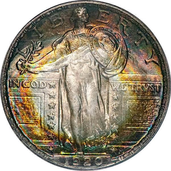 (5735) 1920 25C PCGS MS66+FH CAC Standing Liberty obverse