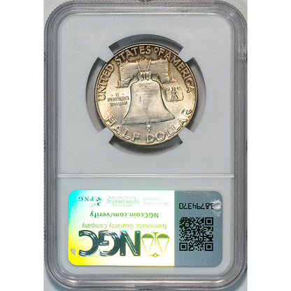 (6650) 1948-D 50C NGC MS66 FBL Franklin reverse slab