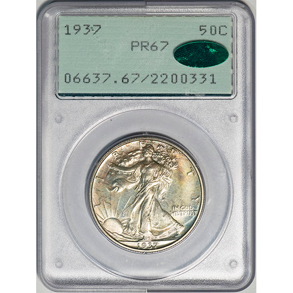 (6637) 1937 50C PCGS PR67 CAC Old Holder Walker slab