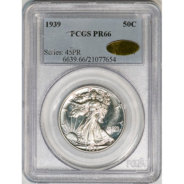 (6639) 1939 50C PCGS PR66 CAC Walking Liberty slab