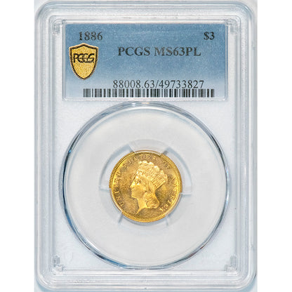 (8808) 1886 $3 PCGS MS63PL