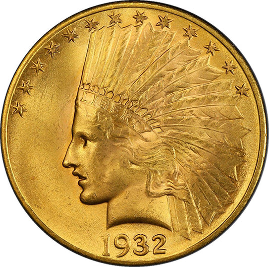 (8884) 1932 $10 PCGS MS65 Indian obverse