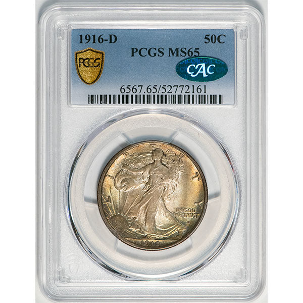 (6567) 1916-D 50C PCGS MS65 CAC