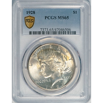 (7373) 1928 $1 PCGS MS65 Peace slab