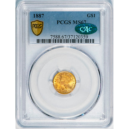 (7588) 1887 G$1 PCGS MS67 CAC