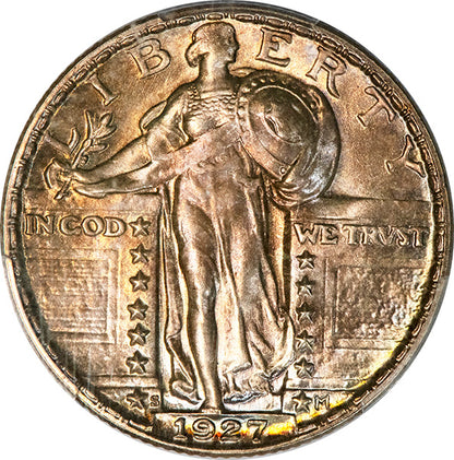 (5764) 1927-S 25C PCGS MS64 CAC Standing Liberty obverse