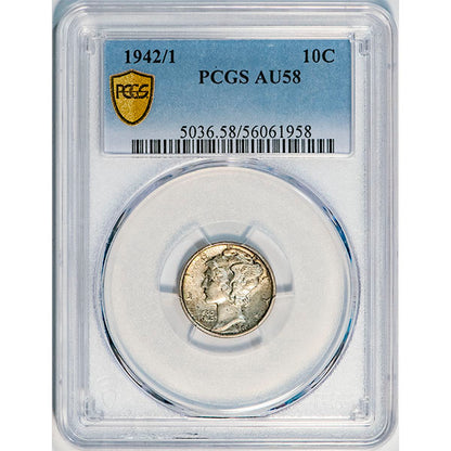 (5036) 1942/1 10C PCGS AU58 Mercury slab