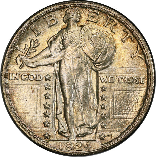 (5747) 1924 25C PCGS MS64FH CAC Standing Liberty obverse