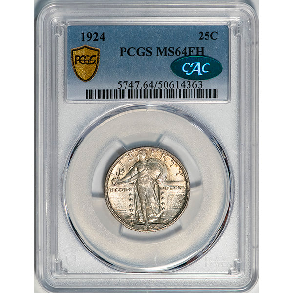 (5747) 1924 25C PCGS MS64FH CAC Standing Liberty slab