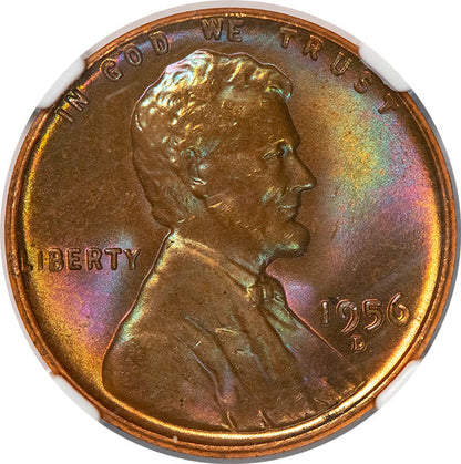 1956-D 1C NGC MS67RB Lincoln Cent obverse