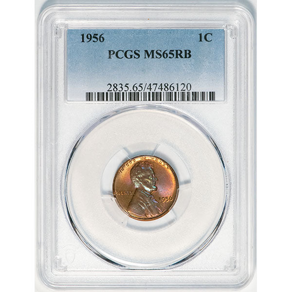 1956 1C PCGS MS65RB Lincoln Cent slab