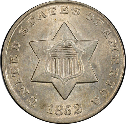 (3666) 1852 3CS PCGS MS66 Three Cent Silver obverse