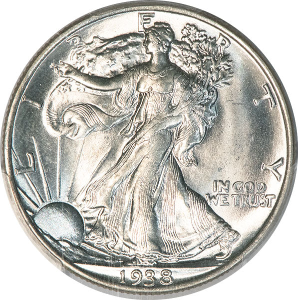 1938 50C PCGS MS65 CAC Walking Liberty Half Dollar obverse