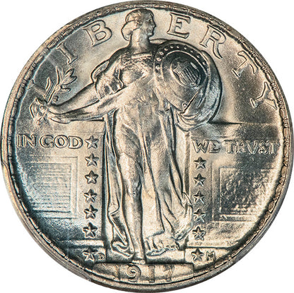 (5716) 1917-D 25C PCGS MS66 Standing Liberty obverse