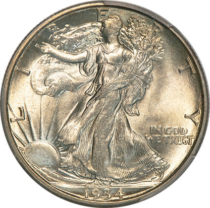 (6593) 1934-D 50C PCGS MS66 Walking Liberty obverse