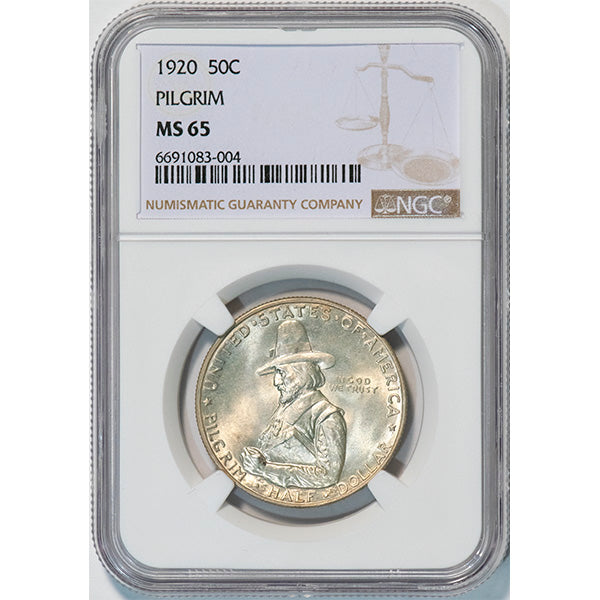 1920 Pilgrim 50C NGC MS65 Silver Commemorative slab