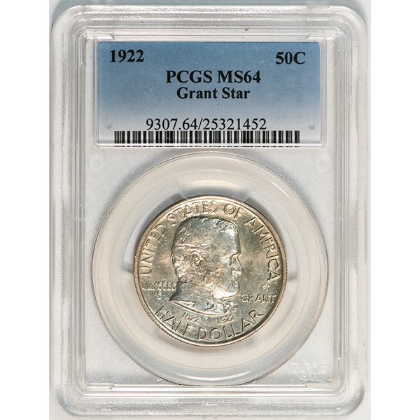 1922 50C Grant Star PCGS MS64 Silver Commemorative slab