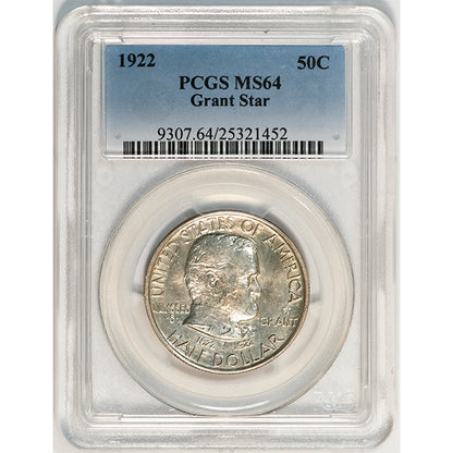 1922 50C Grant Star PCGS MS64 Silver Commemorative slab