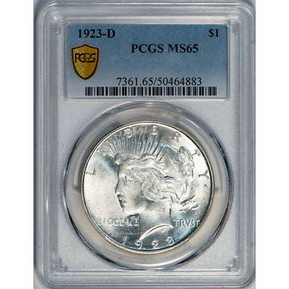 (7361) 1923-D $1 PCGS MS65 Peace slab