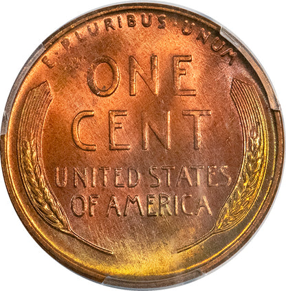 1958-D 1C PCGS MS64RB Lincoln Cent reverse