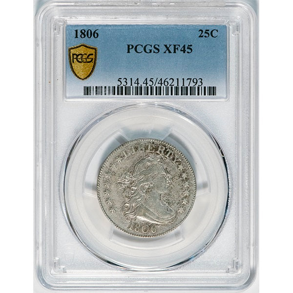 (5314) 1806 25C B-6, R.5 PCGS XF45  ***