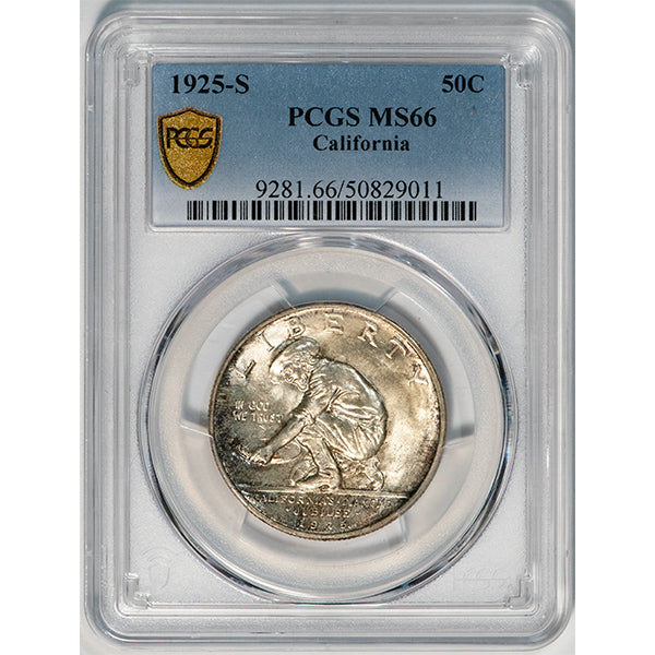 1925-S 50C California PCGS MS66 Silver Commemorative slab