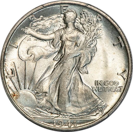 (6613) 1941-S 50C PCGS MS66+ Walking Liberty obverse