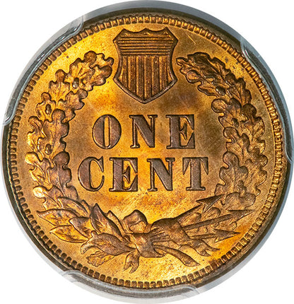 1874 1C PCGS MS65RB CAC Indian Cent reverse