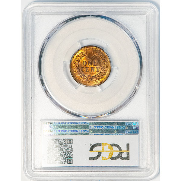 1874 1C PCGS MS65RB CAC Indian Cent reverse slab