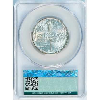 1936 50C Norfolk CACG MS66+ CAC Silver Commemorative reverse slab