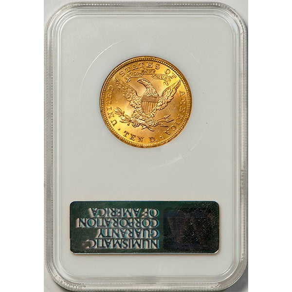 (8747) 1901 $10 NGC MS64 CAC Liberty Head reverse slab