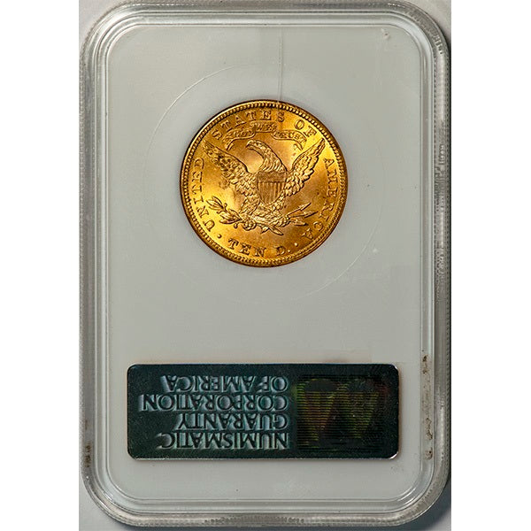 (8747) 1901 $10 NGC MS64 CAC Liberty Head reverse slab