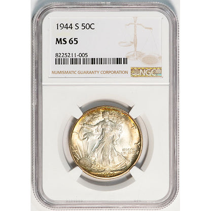 1944-S 50C NGC MS65 Walking Liberty Half Dollar slab