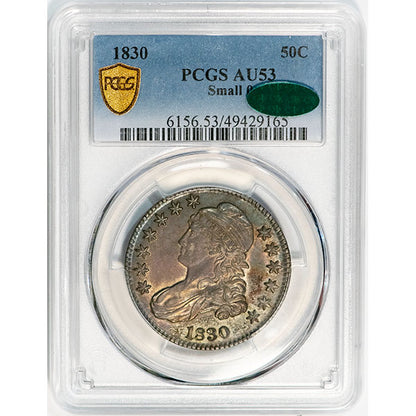 1830 50C Small O PCGS AU53 CAC Turban Half slab